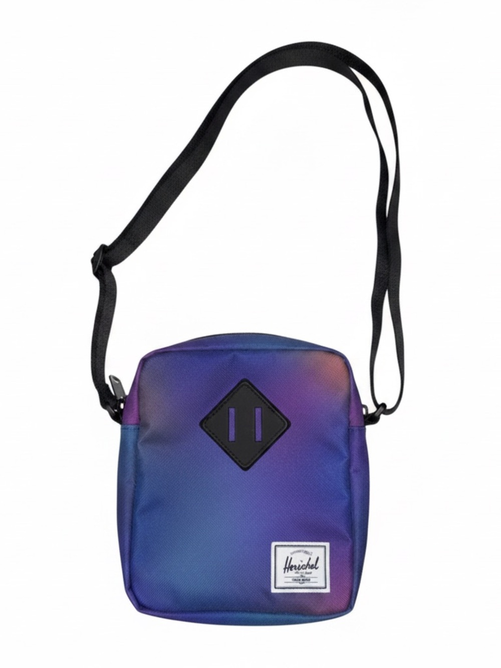 Herschel Supply Company Purple to Blue Gradient Crossbody Bag with Black Strap